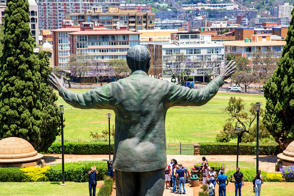 Statue of Nelson Mandela.