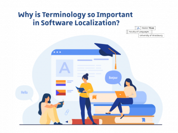 Image of people reading, text says 'Why is terminology so important in software localization?'